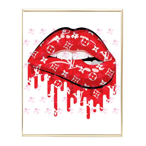Louis Vuitton Red Lips Image - Framed wall art - White Splash